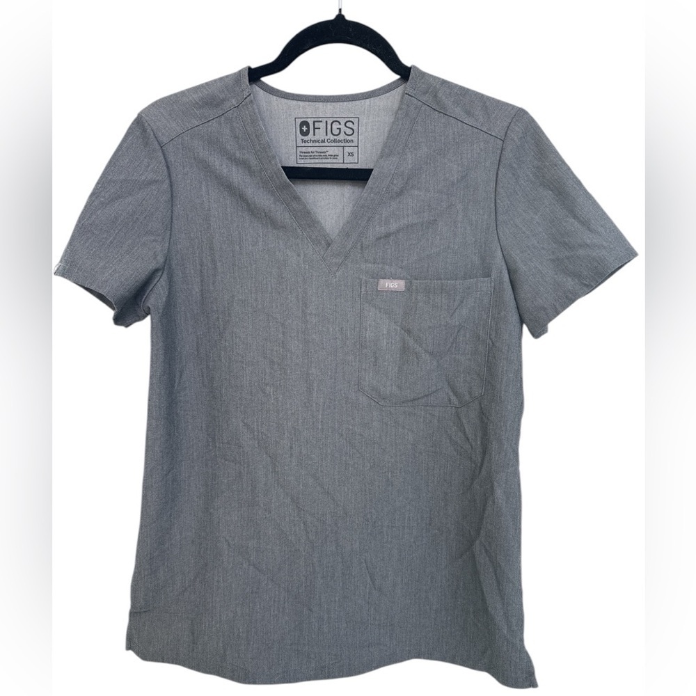 Figs Technical Collection Catarina One-Pocket Scrub Top Gray Women's Size XS